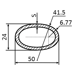 Овальная оцинкованная труба 50х24 мм