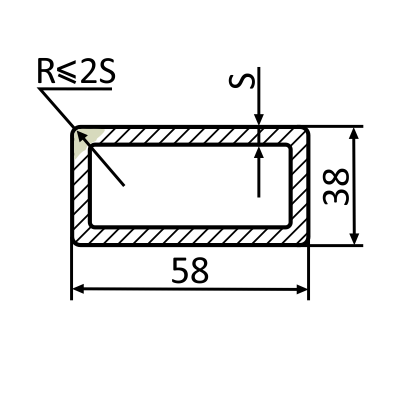 Прямоугольная оцинкованная труба 58х38 мм