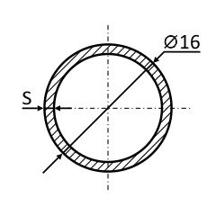 Круглая оцинкованная труба 16 мм