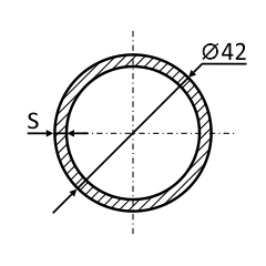 Круглая оцинкованная труба 42 мм