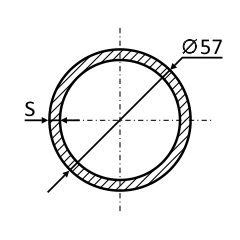 Круглая оцинкованная труба 57 мм