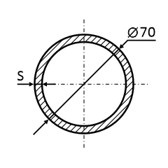 Круглая оцинкованная труба 70 мм