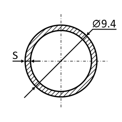 Круглая оцинкованная труба 9,4 мм